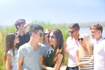 Beautiful young people on beach