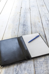 black leather wrapper