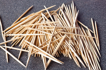 toothpicks on wood background