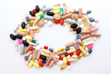 Pills on white