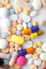 Pills on white