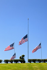 Obraz premium Coffin Flags at Half Mast
