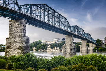 Coolidge Park and Walnut Street Bridge in Chattanooga, Tennessee