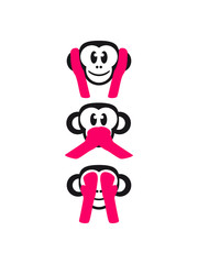 Nicht Hören Sprechen Sehen 3 weise Affen