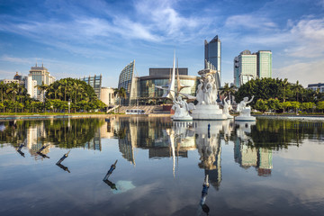 Fuzhou, China at People's Square Fountain