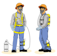Individual employee using gas equipment