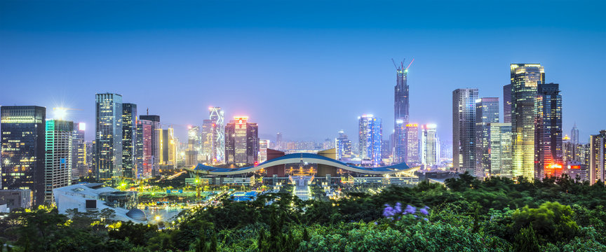 Fototapeta Shenzhen, China Civic Center Panorama