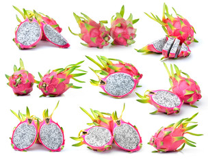 Dragon Fruit isolated on white background.