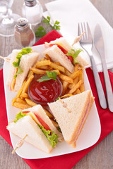 sandwich and fries
