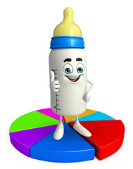 Baby Bottle character with Business graph