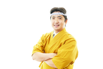 笑顔の寿司職人
