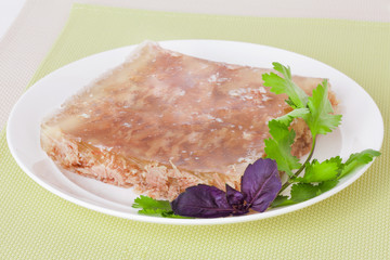 jelly on a plate with basil