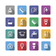 Bathroom and hygiene icons with shadow.