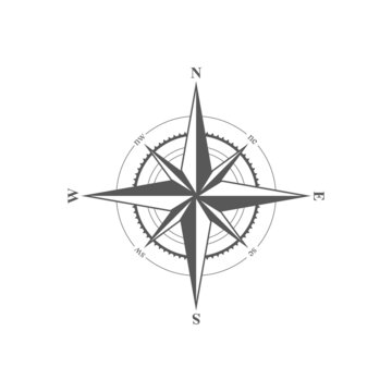Wind rose/ compass icon.