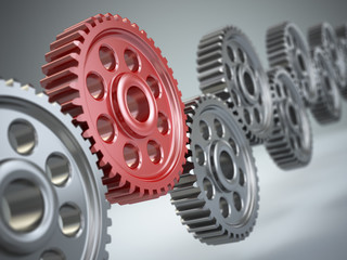 Machine gears. Teamwork concept.