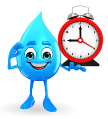 Water Drop Character with table clock