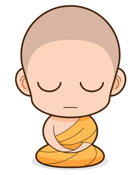 recommend clip art: Buddhist Monk cartoon
