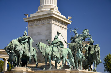 Obraz premium Monumento al Millennio, I sette capi tribu Magiari, Budapest. 2