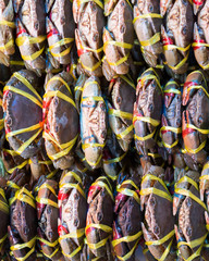 Live Crabs ready to be cooked in a market