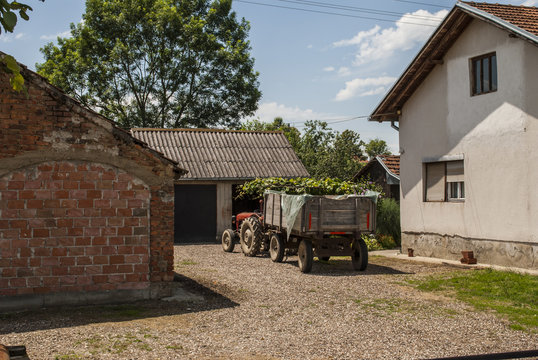 Tractor Parked in Yard