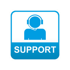Etiqueta tipo app azul SUPPORT