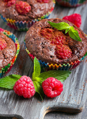 Chocolate raspberry cakes