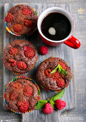Chocolate raspberry cakes