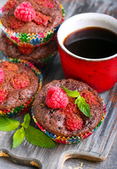 Chocolate raspberry cakes