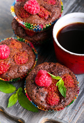 Chocolate raspberry cakes