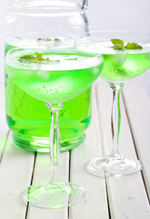 Mint spritzer in glasses