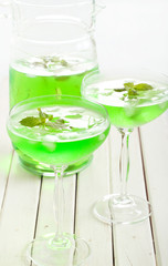 Mint spritzer in glasses