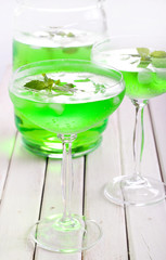 Mint spritzer in glasses