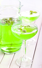Mint spritzer in glasses