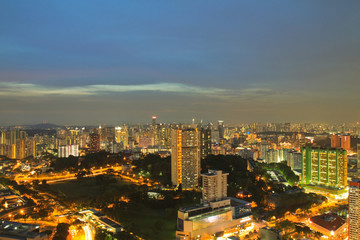 Fototapeta na wymiar Aerial view Singapore city