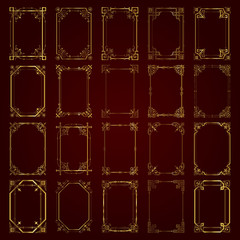 Decorative vintage frames in gold