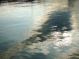 The clouds reflected in the sea