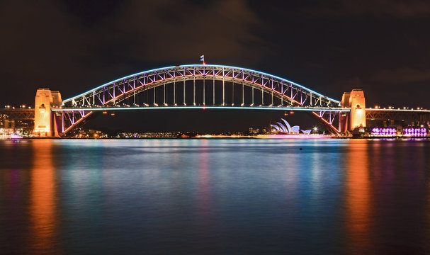 Sydney Bridge Vivid Side