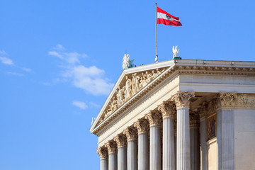 Profile of the facade of the Austrian Parliament