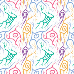 seamless pattern with neurons