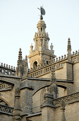Fototapeta na wymiar La Giralda, tower of the cathedral of Seville