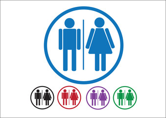 Pictogram Man Woman Sign icons, toilet sign or restroom icon