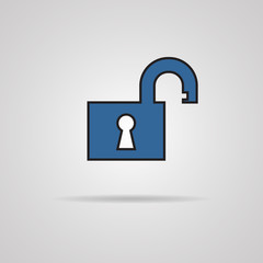 Open lock icon - vector icon