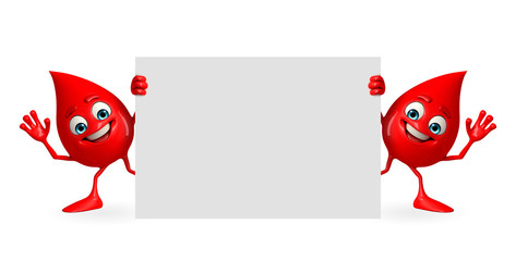 Blood Drop Character with sign
