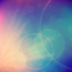 Fototapeta premium Abstract Sunset on sky with lenses flare.