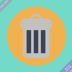 Trash can icon - vector illustration.