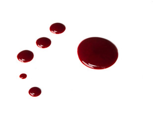 Blood drip on white background