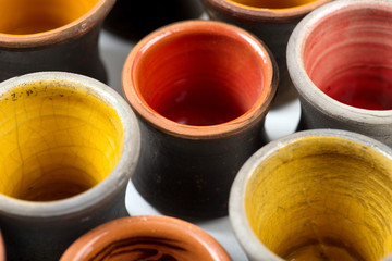 ceramic pots in glaze
