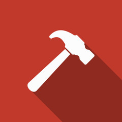 hammer icon with long shadow