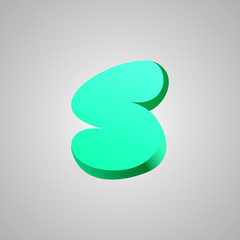 Letter S. Vector comic style font. EPS10