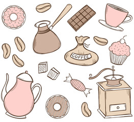 Doodle coffee time set